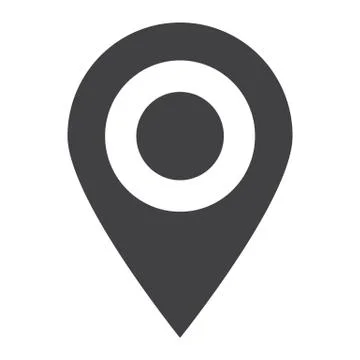 Location solid icon, map pin and website button Stock Illustration