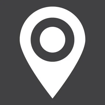 Location solid icon, map pin and website Stock Illustration