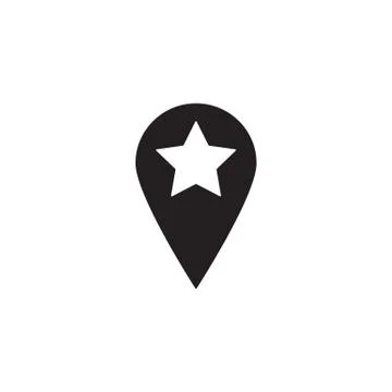 Location solid icon, pin sign, map pointer, Stock Illustration