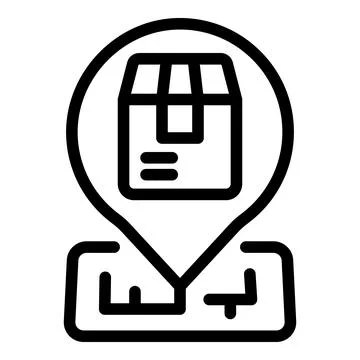 Location storage icon outline vector. Logistic loading Illustrazione stock