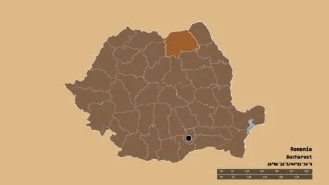 Location of Suceava, county of Romania. Pattern Stock Illustration