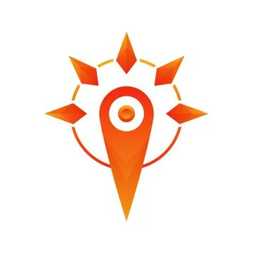 Location sun logo element design template icon Stock Illustration