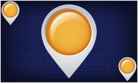 Location tag on abstract brick background Stock Illustration