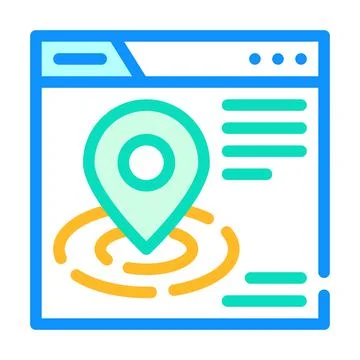 Location targeting seo optimization color icon vector illustration Illustrazione stock