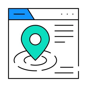 Location targeting seo optimization icon color illustration Stock Illustration
