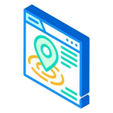Location targeting seo optimization isometric icon vector illustration イラスト素材