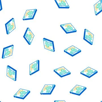 Location targeting seo optimization isometric icon seamless pattern Illustrazione stock