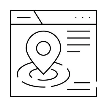 Location targeting seo optimization line icon vector illustration Illustrazione stock