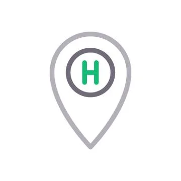 Location thin line colour icon Illustrazione stock