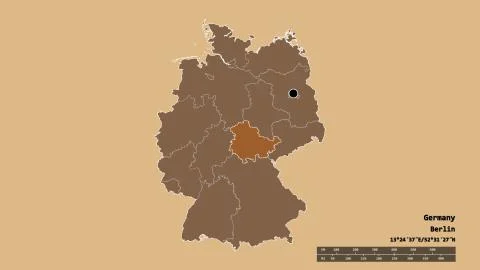 Location of Thuringen, state of Germany. Pattern Illustrazione stock