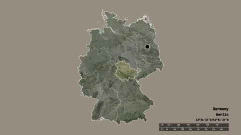 Location of Thuringen, state of Germany. Satellite Illustrazione stock