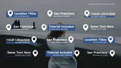 Location Titles After Effects stock
