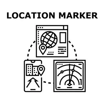 Location tracking and global navigation mapping concept Stock Illustration