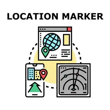 Location tracking and global navigation mapping concept 스톡 일러스트