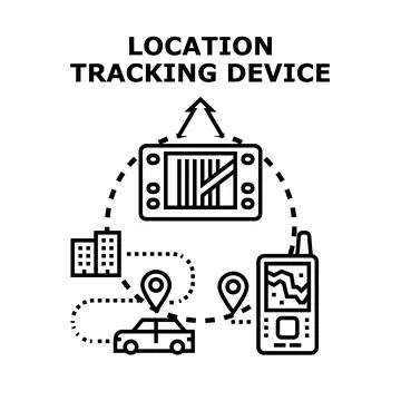 Location tracking device concept for navigation and security Stock Illustration