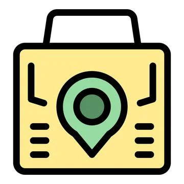 Location tracking device showing current position with pin icon 库存插图