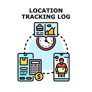 Location tracking log developing business logistics Stock Illustration