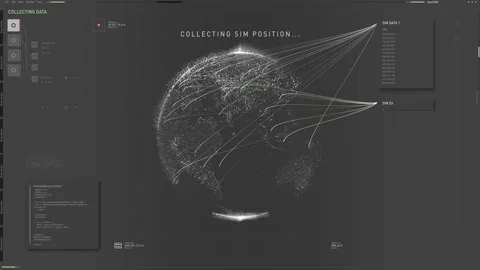 Location tracking technology detecting the position of SIM signal in Asia 스톡 동영상 172001362