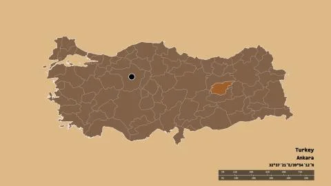 Location of Tunceli, province of Turkey. Pattern Illustrazione stock