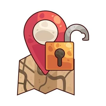Location unlock illustration Ilustración de archivo