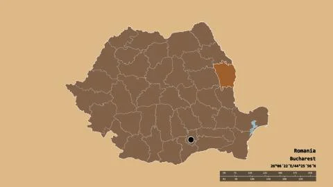 Location of Vaslui, county of Romania. Pattern Stock Illustration