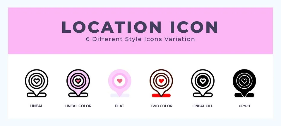 Location vector icon. with different styles vector illustration. Stockillustratie