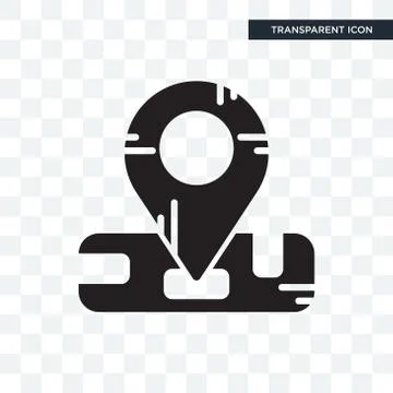 Location vector icon isolated on transparent background, Location logo design Free Stock Illustration