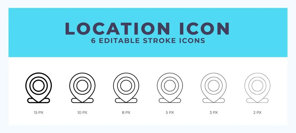 Location vector icon for web and app. Editable stroke vector illustration Stock Illustration