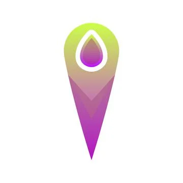 Location water gradient logo design template icon Stock Illustration