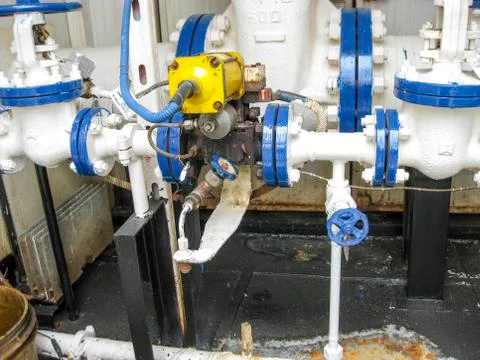 The location of the water meter. The place of sampling of formation water at  Stock Photos