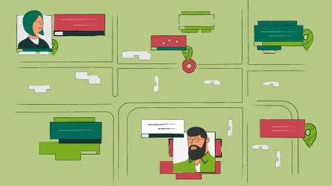 Location work at home Stock Illustration