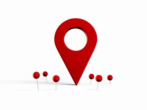 Locator mark of map and location pin or navigation icon sign on White backg.. Stock Illustration