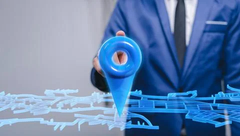 Locator mark of map and location pin or navigation icon sign Stock Photos