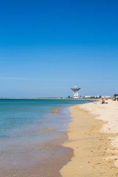 Locator outer diameter of 32 meters on the Black sea coast in Crimea. Stock Photos