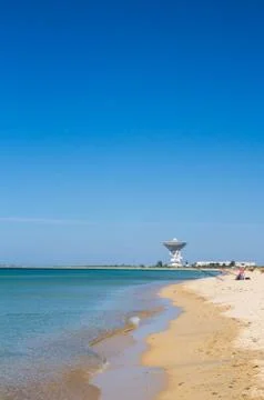 Locator outer diameter of 32 meters on the Black sea coast in Crimea. Stock Photos
