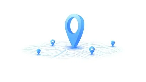 Locator position point. GPS tracking system to navigate around the city Stock Illustration