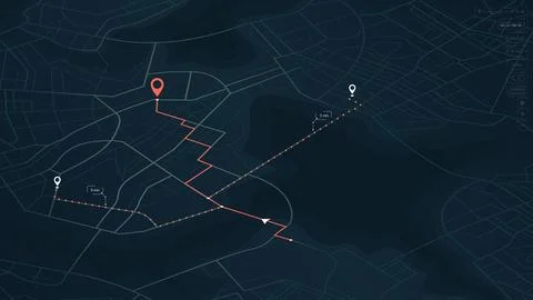 Locator position point. GPS tracking system to navigate around the city Stock Illustration