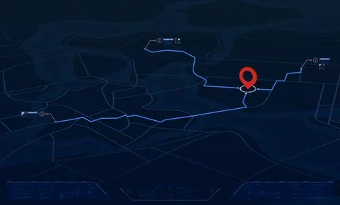 Locator position point. GPS tracking system to navigate around the city Illustrazione stock