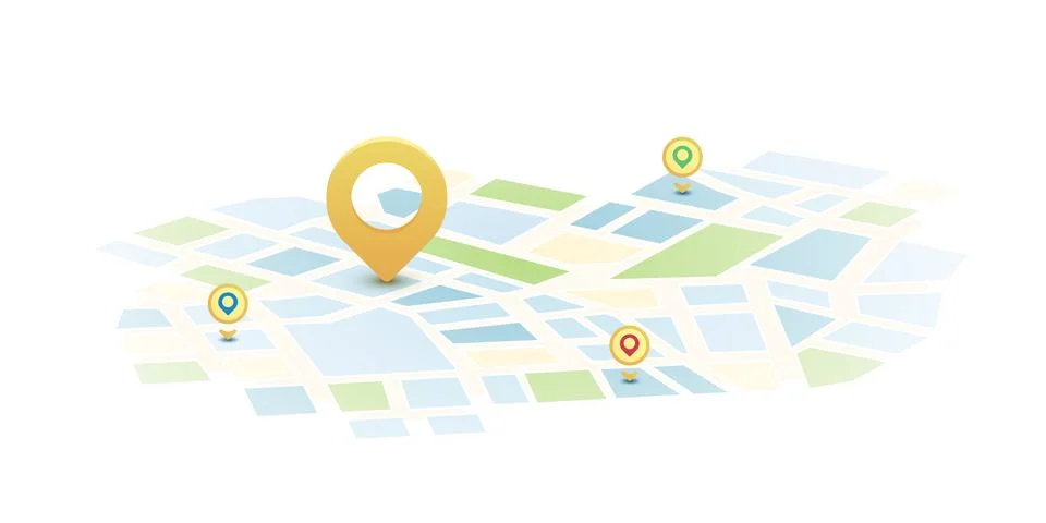 Locator position point. GPS tracking system to navigate around the city Stock Illustration