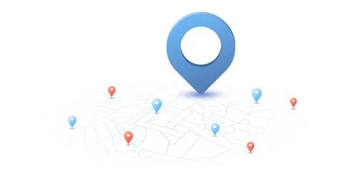 Locator position point. GPS tracking system to navigate around the city Stock Illustration