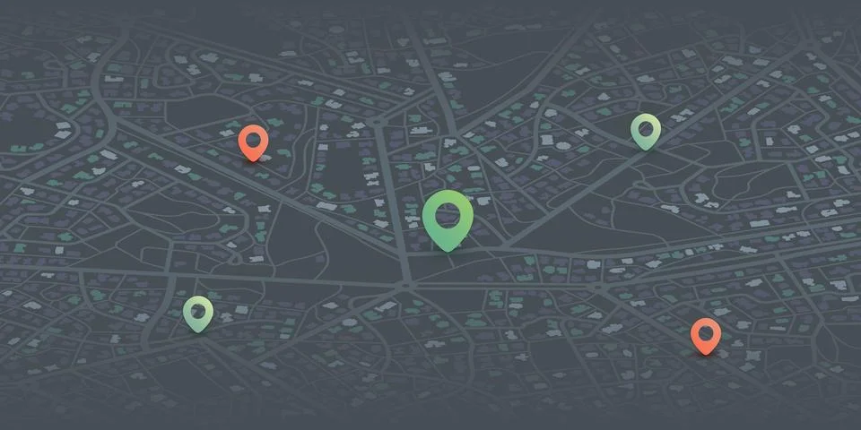 Locator position point. GPS tracking system to navigate around the city Stock Illustration