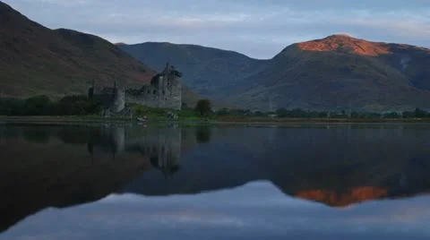 Loch Awe Castle Stock Footage 14897975
