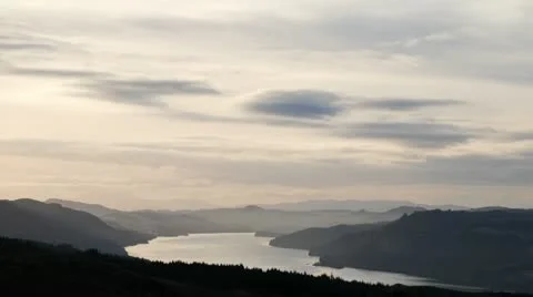 Loch Awe clouds timelapse Stock Footage 14971876