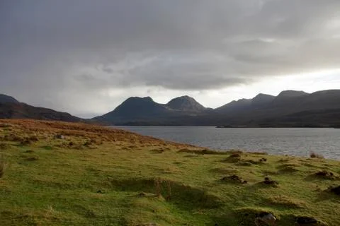 Loch bad a gail with dramatic sky Stock Photos