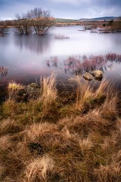 Loch Doon in Galloway Forest North Ayrshire, taken with filters for long expo Stock Photos