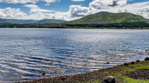 Loch Eil on a cold winters day in Lochaber in the Scottish Highlands Stock Photos