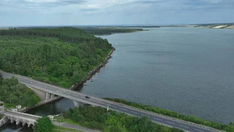 Loch Fleet and the Mound Sutherland drone aerial footage Stock Footage 247343916