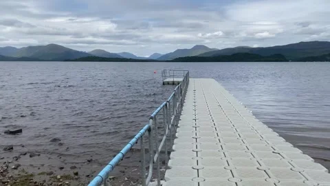 Loch Lomond mountain range view showing Ben Lomond Stock Footage 247642910