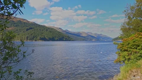 Loch Long - Looking North, between Finnart and Glenmallan Stock Footage 257677520