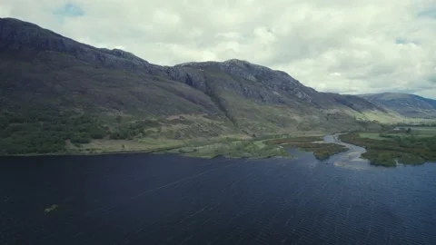 Loch Maree and Slioch, Wester Ross, Beinn Eighe National Nature Reserve Stock Footage 198843447